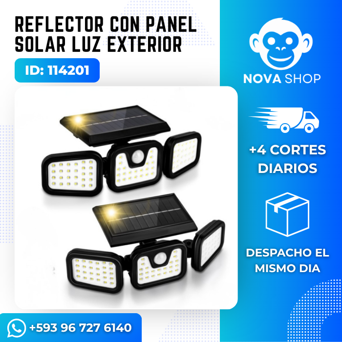 Reflector solar LED con sensor de movimiento para exteriores
