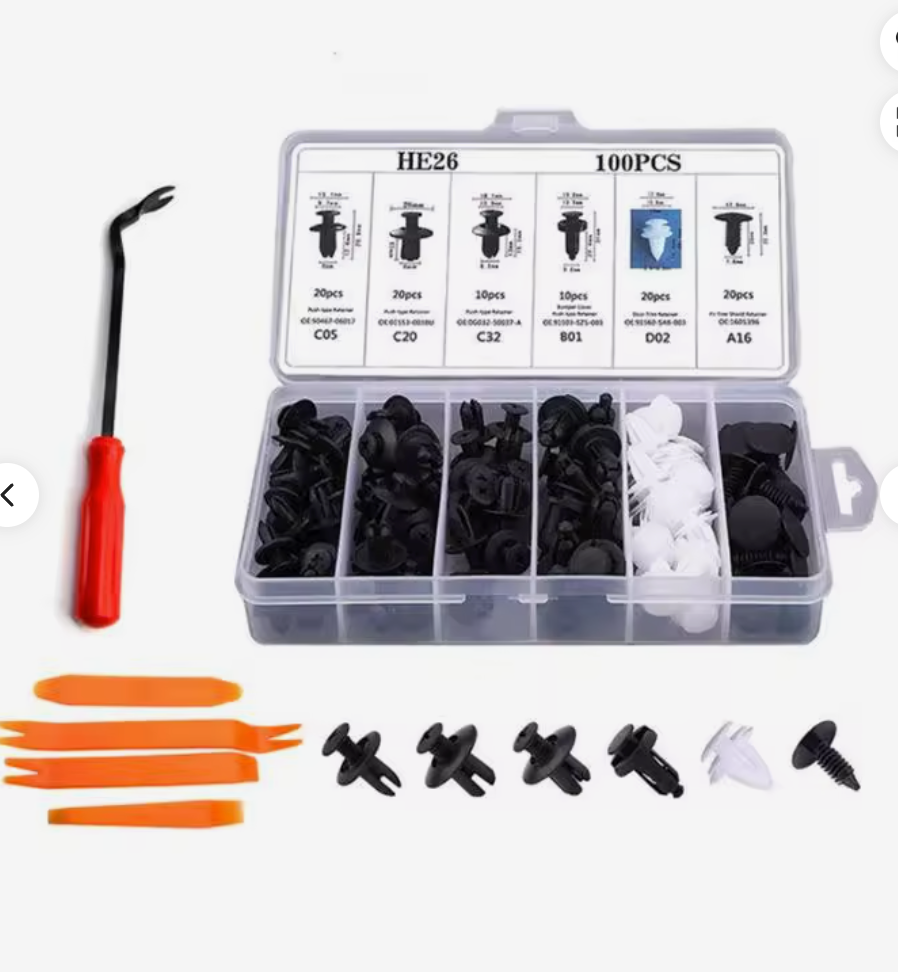 Kit de 100 clips para parachoques y tapizado - AP Tienda