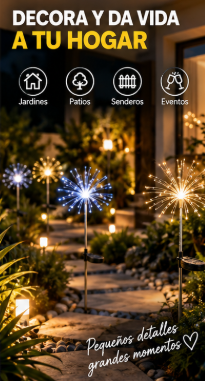 Luces solares fuego artificial para jardín - vista 3