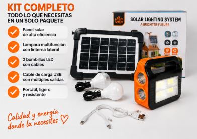 Kit de iluminación solar para camping BK-999B - AP Tienda