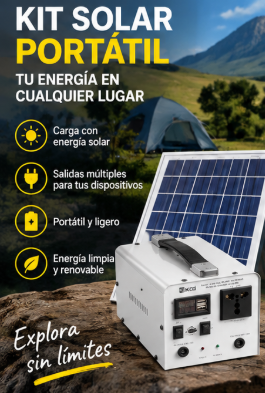 Generador solar portátil 12000mAh - AP Tienda