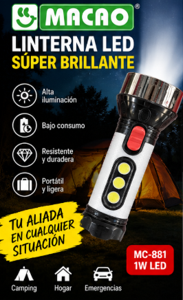 Linterna LED solar recargable MC-881 - vista 3