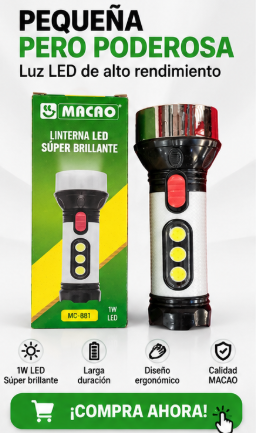 Linterna LED solar recargable MC-881 - AP Tienda