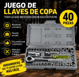 Juego de herramientas 40 piezas con estuche - AP Tienda