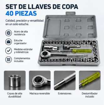 Juego de herramientas 40 piezas con estuche - vista 4